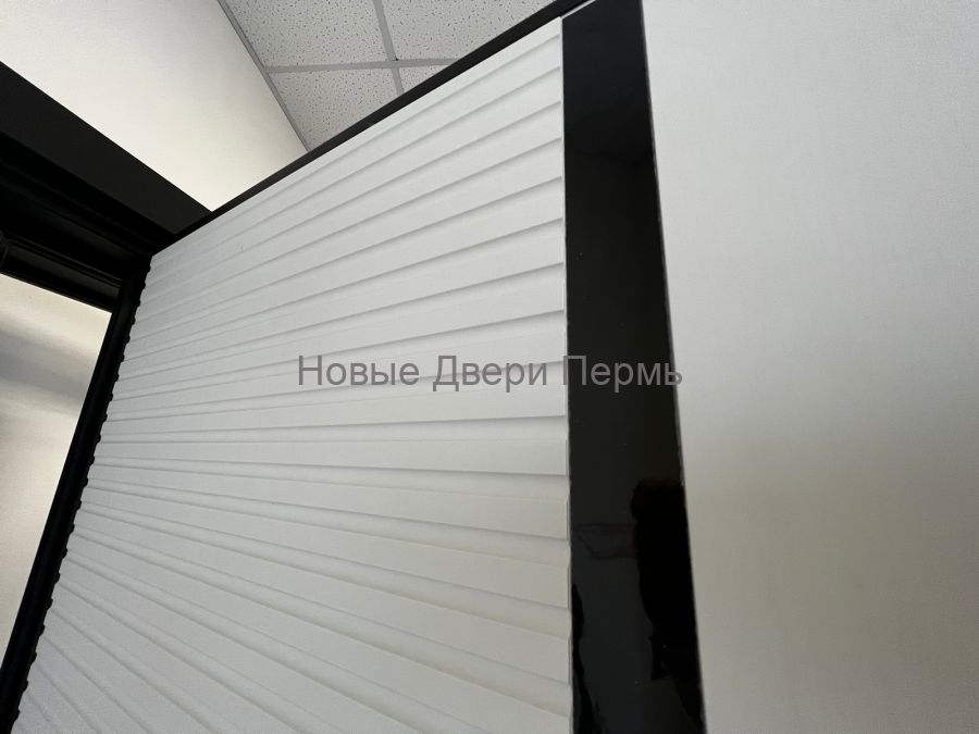 Престиж Люкс Line Ясень черный, Ясень белый  металлическая трехконтурная входная дверь