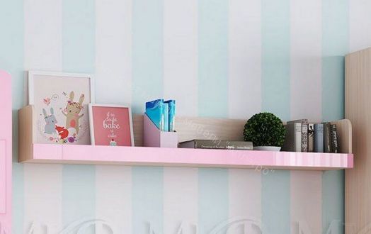 Полка "Юниор-3" Мульт Розовый металлик, Дуб Беленый