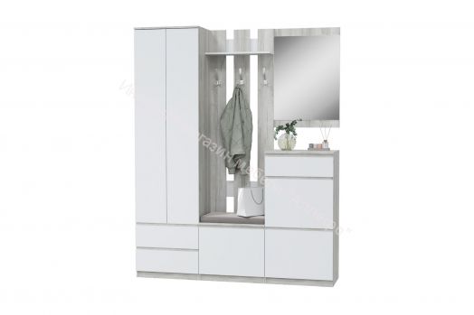 Вешалка решётка "Лори" (Дуб серый/Белый)