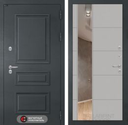 Входная дверь Лабиринт ATLANTIC с зеркалом 19 Грей софт