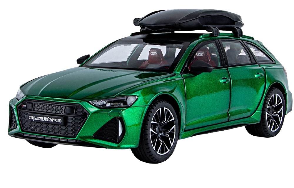Модель автомобиля Audi RS6 с багажником метал, многофункциональная 1:24 свет, звук, инерция (1900-280)