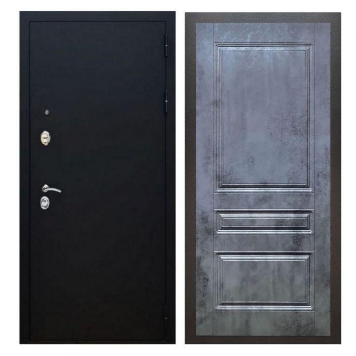 Дверь входная металлическая Great Doors X5 Черный муар ФЛ-243 Бетон Темный