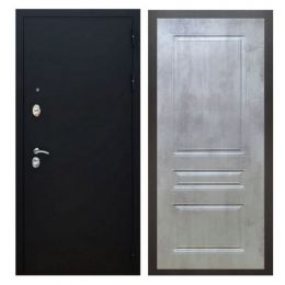 Дверь входная металлическая Great Doors X5 Черный муар ФЛ-243 Бетон Светлый