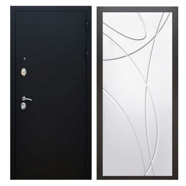 Дверь входная металлическая Great Doors X5 Черный муар ФЛ-247 Белый Софт