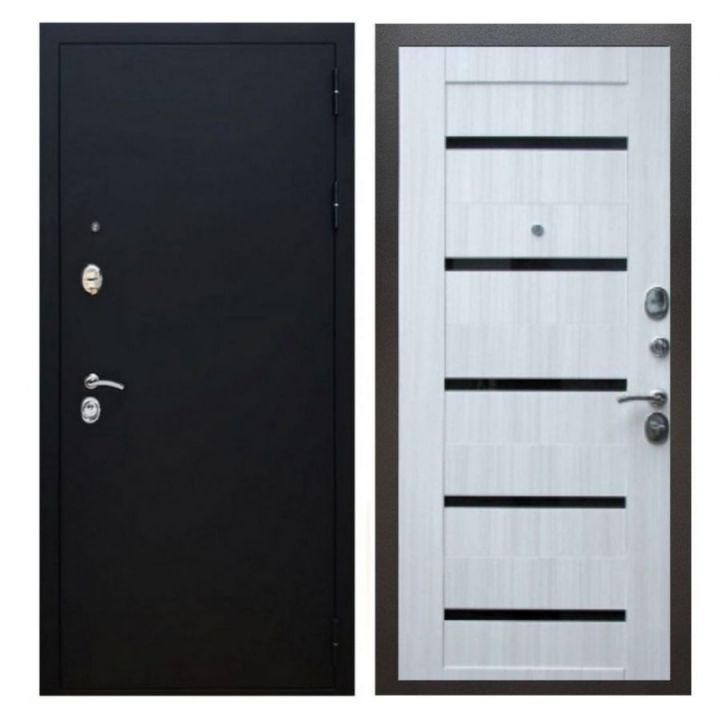 Дверь входная металлическая Great Doors X5 Черный муар Царга СБ-14 Сандал Светлый Темный Лакобель