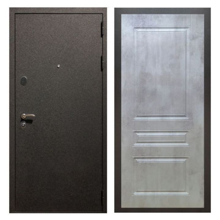Дверь входная металлическая Great Doors X5 Черный крокодил ФЛ-243 Бетон Светлый