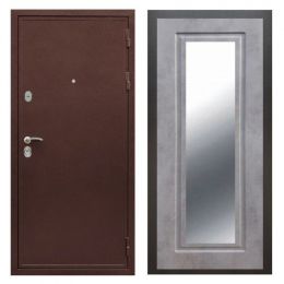 Дверь входная Great Doors Х5 Антик Медь Зеркало Мини ФЛЗ-120 Бетон Темный