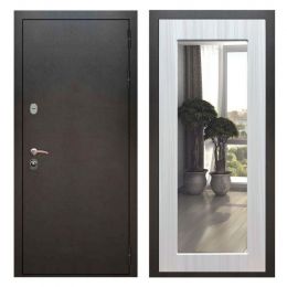 Дверь входная Great Doors Х5 Серебро Антик  Зеркало 18 Сандал Светлый