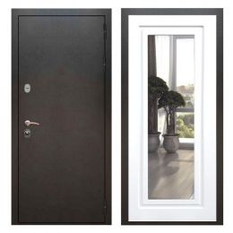 Дверь входная Great Doors Х5 Серебро Антик Зеркало Мини ФЛЗ-120 Белый Софт