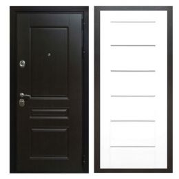 Дверь входная металлическая Great Doors Х Премиум Венге Сити Белый Ясень