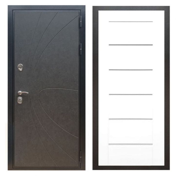 Дверь входная Great Doors X248 Штукатурка Графит Сити Белый Ясень