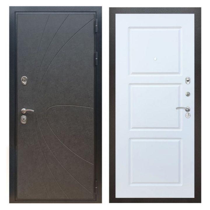 Дверь входная Great Doors X248 Штукатурка Графит ФЛ-3 Белый Софт