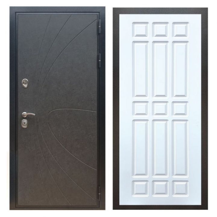 Дверь входная Great Doors X248 Штукатурка Графит ФЛ-33 Белый Софт
