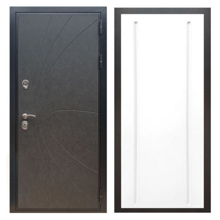 Дверь входная Great Doors X248 Штукатурка Графит ФЛ-68 Белый Софт