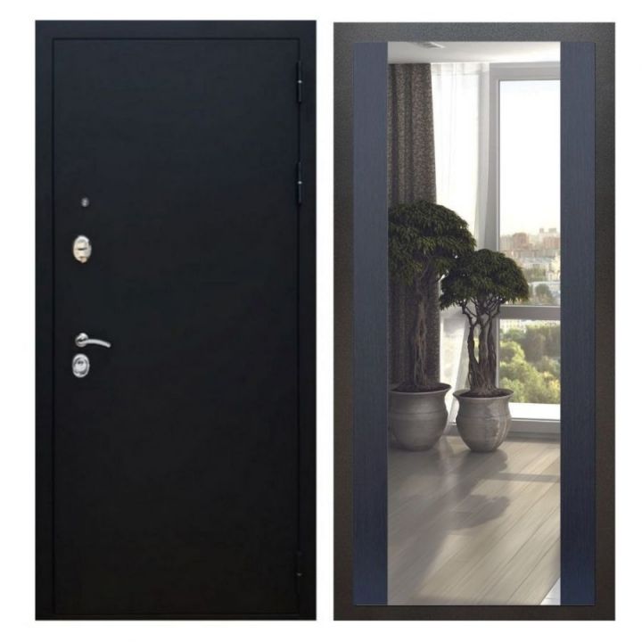 Дверь входная Great Doors X5 Черный муар Зеркало Макси Венге