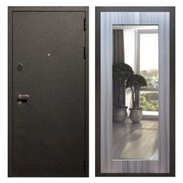 Дверь входная Great Doors X5 Черный крокодил Зеркало 18 Сандал Серый