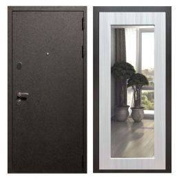 Дверь входная Great Doors X5 Черный крокодил Зеркало 18 Сандал Светлый