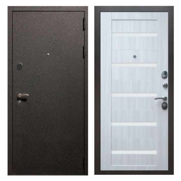 Дверь входная металлическая Great Doors X5 Черный крокодил Царга СБ-14 Сандал Светлый Белый Лакобель