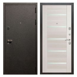 Дверь входная металлическая Great Doors X5 Черный крокодил Царга СБ-14 Лиственница беж Белый Лакобель