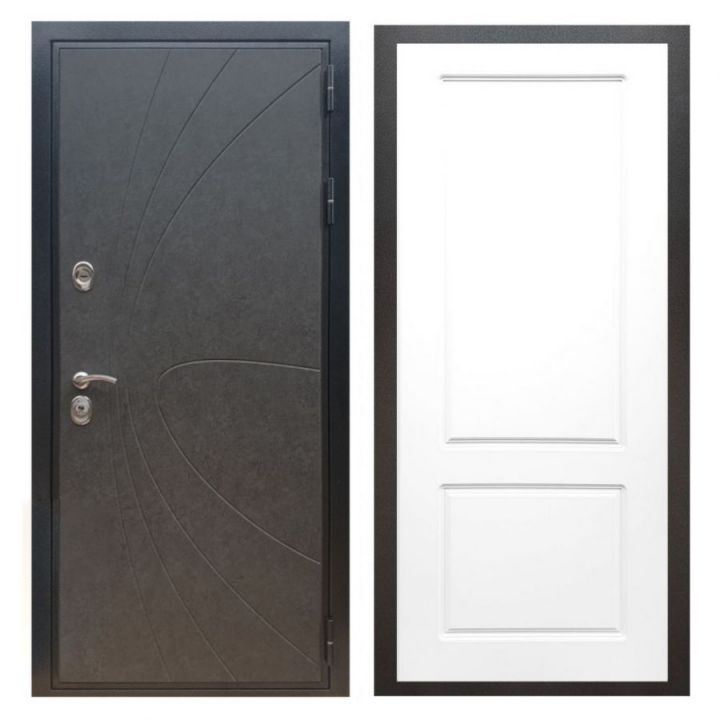 Дверь входная Great Doors X248 Штукатурка Графит ФЛ-117 Белый Софт