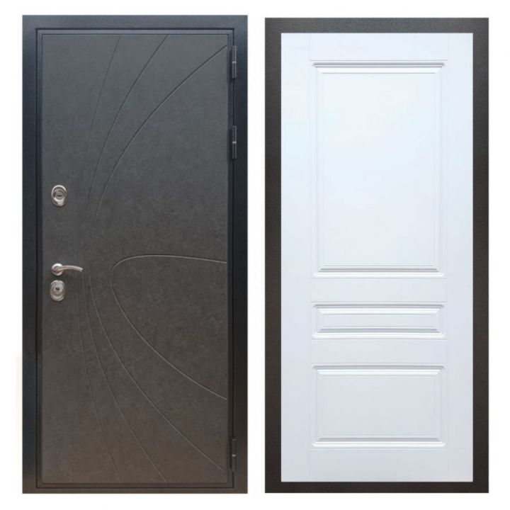 Дверь входная Great Doors X248 Штукатурка Графит ФЛ-243 Белый Софт