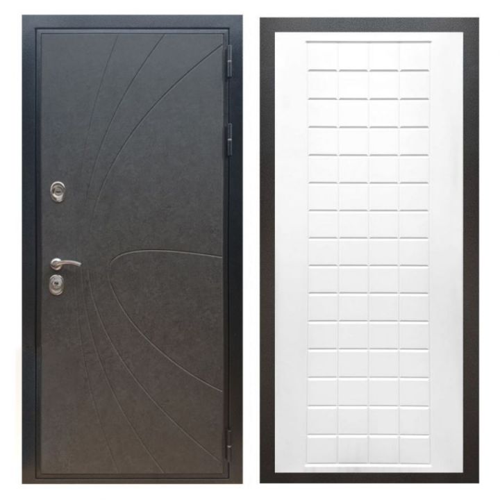 Дверь входная Great Doors X248 Штукатурка Графит ФЛ-256 Белый Софт