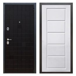Дверь входная металлическая Great Doors Х12 Тетрис Ясень Черный ФЛ-39 Белый Софт