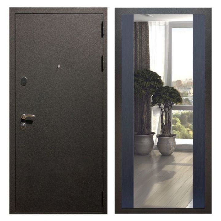 Дверь входная Great Doors X5 Черный крокодил Зеркало Макси Венге