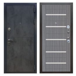 Дверь входная Great Doors X290 Бетон Темный Царга СБ-14 Лиственница Серая Белый Лакобель