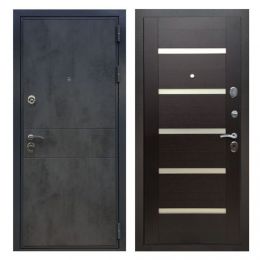 Дверь входная Great Doors X290 Бетон Темный Царга СБ-14 Венге Белый Лакобель