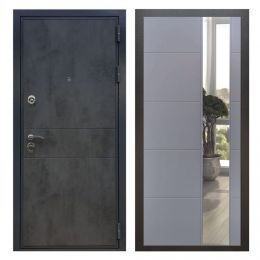 Дверь входная Great Doors X290 Бетон Темный Зеркало ЛФЛС-19 Софт Грей