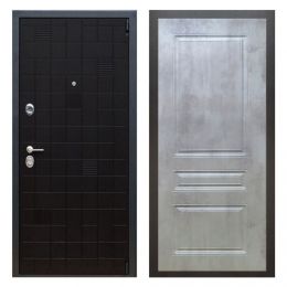 Дверь входная металлическая Great Doors Х12 Тетрис Ясень Черный ФЛ-243 Бетон Светлый