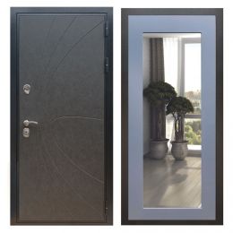 Дверь входная Great Doors X248 Штукатурка Графит Зеркало 18 Силк Титан