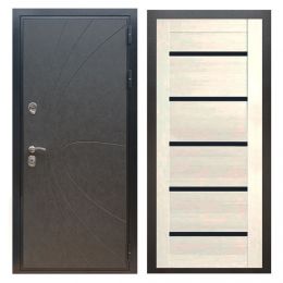 Дверь входная Great Doors X248 Штукатурка Графит Царга СБ-14 Лиственница беж Темный Лакобель