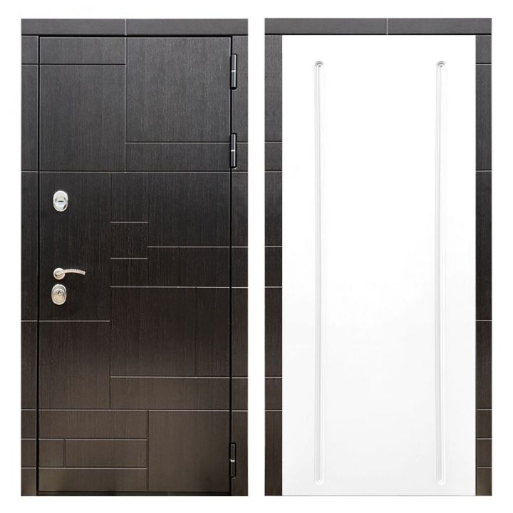 Дверь входная металлическая Great Doors Х20 Венге ФЛ-68 Белый Софт