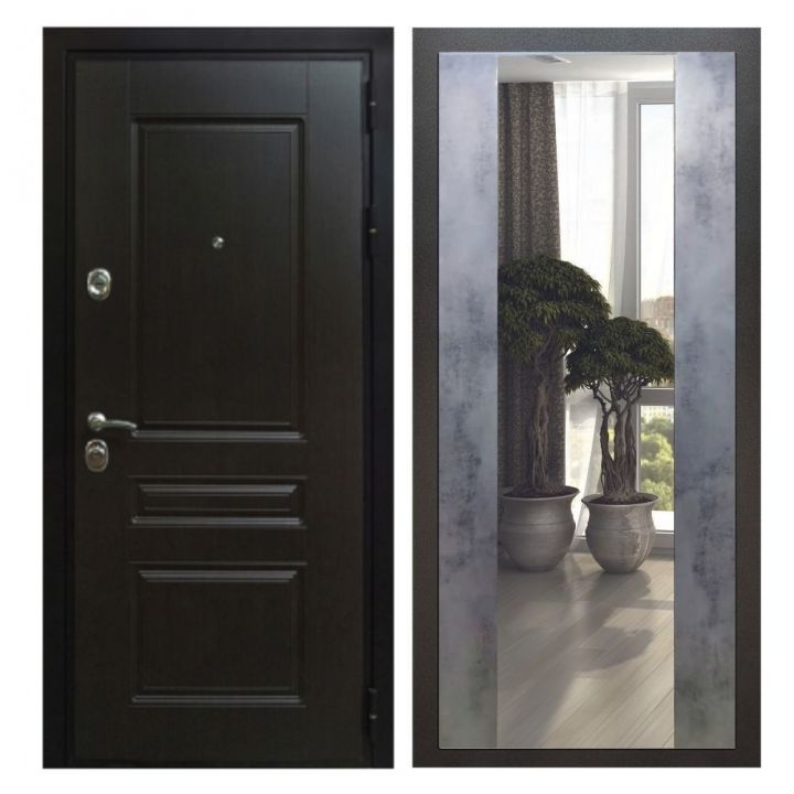 Дверь входная Great Doors Х Премиум Венге Зеркало Макси Бетон Темный
