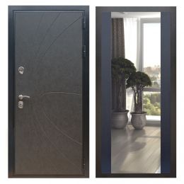 Дверь входная Great Doors X248 Штукатурка Графит Зеркало Макси Венге