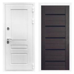 Дверь входная Great Doors Х Премиум Белая Шагрень Царга СБ-14 Венге Темный Лакобель