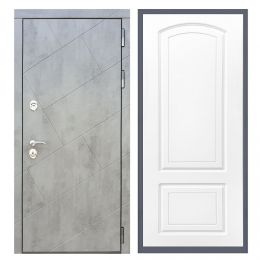Дверь входная Great Doors Х22 Бетон Темный ФЛ-138 Белый Софт