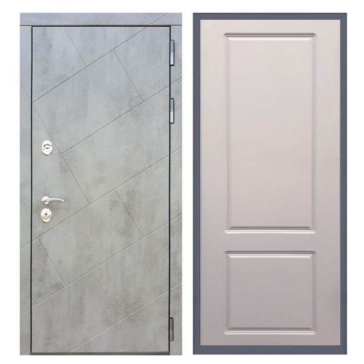Дверь входная Great Doors Х22 Бетон Темный ФЛ-117 Софт Грей