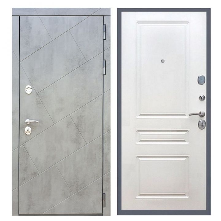 Дверь входная Great Doors Х22 Бетон Темный ФЛ-243 Белый Ясень