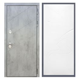 Дверь входная Great Doors Х22 Бетон Темный ФЛ-258 Белый Софт