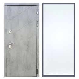 Дверь входная Great Doors Х22 Бетон Темный ФЛ-Гладкая Белый Софт
