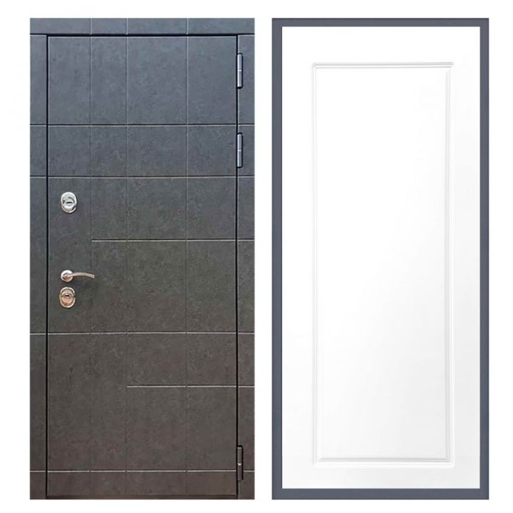 Дверь входная Great Doors Х21 Штукатурка Графит ФЛ-119 Белый Софт