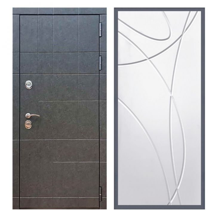 Дверь входная Great Doors Х21 Штукатурка Графит ФЛ-247 Белый Софт