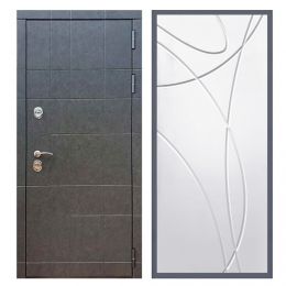 Дверь входная Great Doors Х21 Штукатурка Графит ФЛ-247 Белый Софт