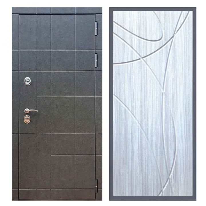 Дверь входная Great Doors Х21 Штукатурка Графит ФЛ-247 Сандал Светлый