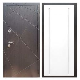 Дверь входная металлическая Great Doors Х13 Венге ФЛ-68 Белый Софт