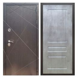 Дверь входная металлическая Great Doors Х13 Венге ФЛ-243 Бетон Светлый