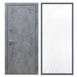 Дверь входная Great Doors Х13 Бетон Темный ФЛ-255 Белый Софт